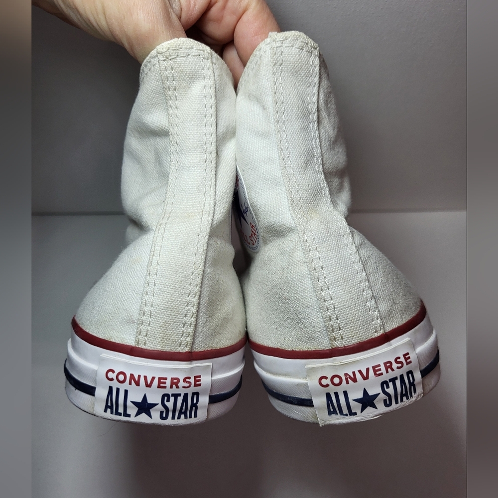 Converse Chuck Taylor All-Star High Top White Sneakers Women's 10.5 Men's 8.5 - Picture 10 of 12